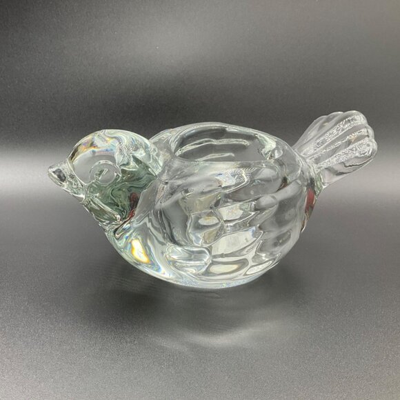 Vintage Other - Vintage Clear Glass Bird Figurine Candle Holder Votive Tea Light Paperweight